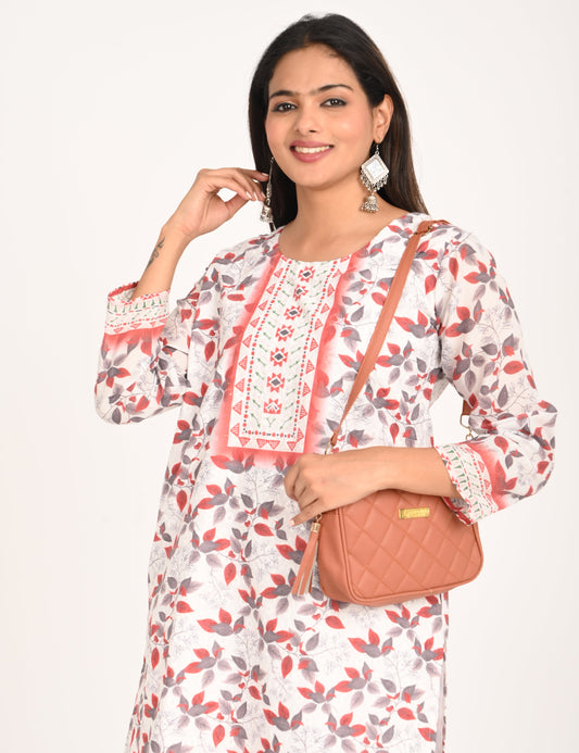 ONVIEW | 1126 | COTTON CHIKANKARI WORK WITH DIGITAL PRINTED