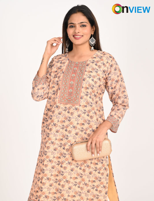 ONVIEW | 546 | COTTON CHIKANKARI WORK WITH DIGITAL PRINT