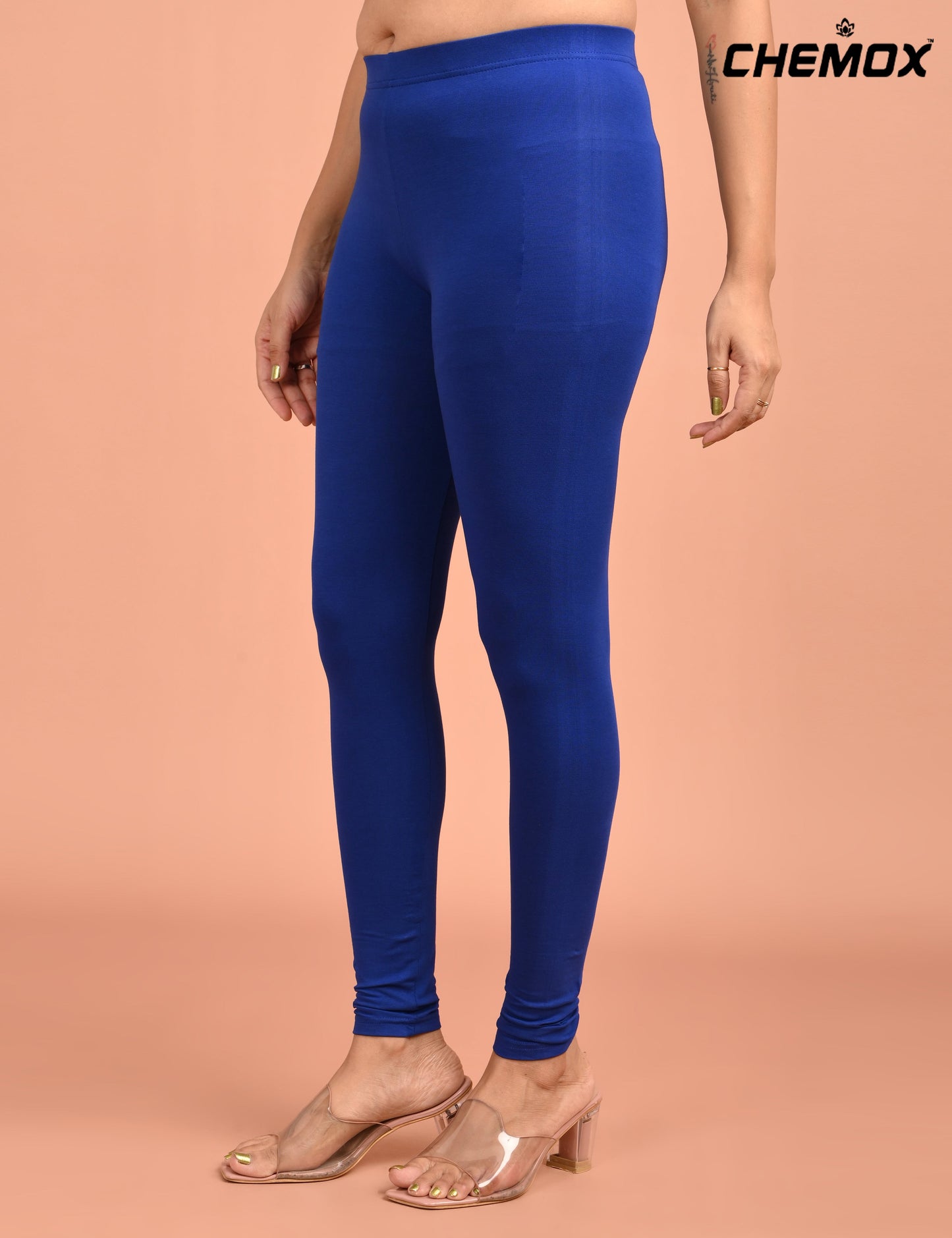 CHEMOX | 203 | Royal Blue Cotton Lycra Ankle Length Legging 180gsm
