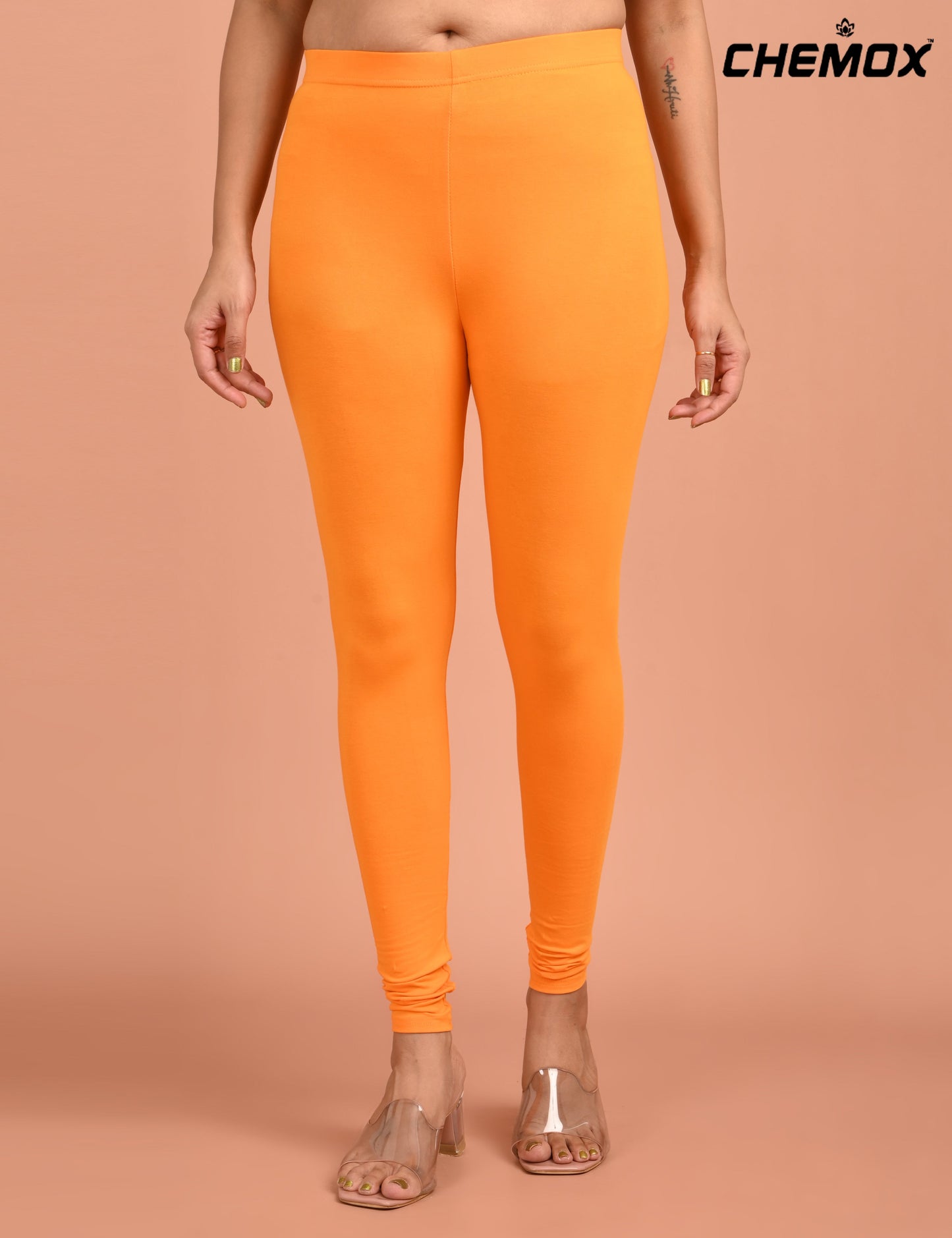 CHEMOX | 214 | Golden Yellow Cotton Lycra Ankle Length Legging 180gsm