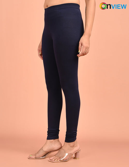ONVIEW | 005 | Navy Cotton Lycra Ankle Length Legging 220gsm