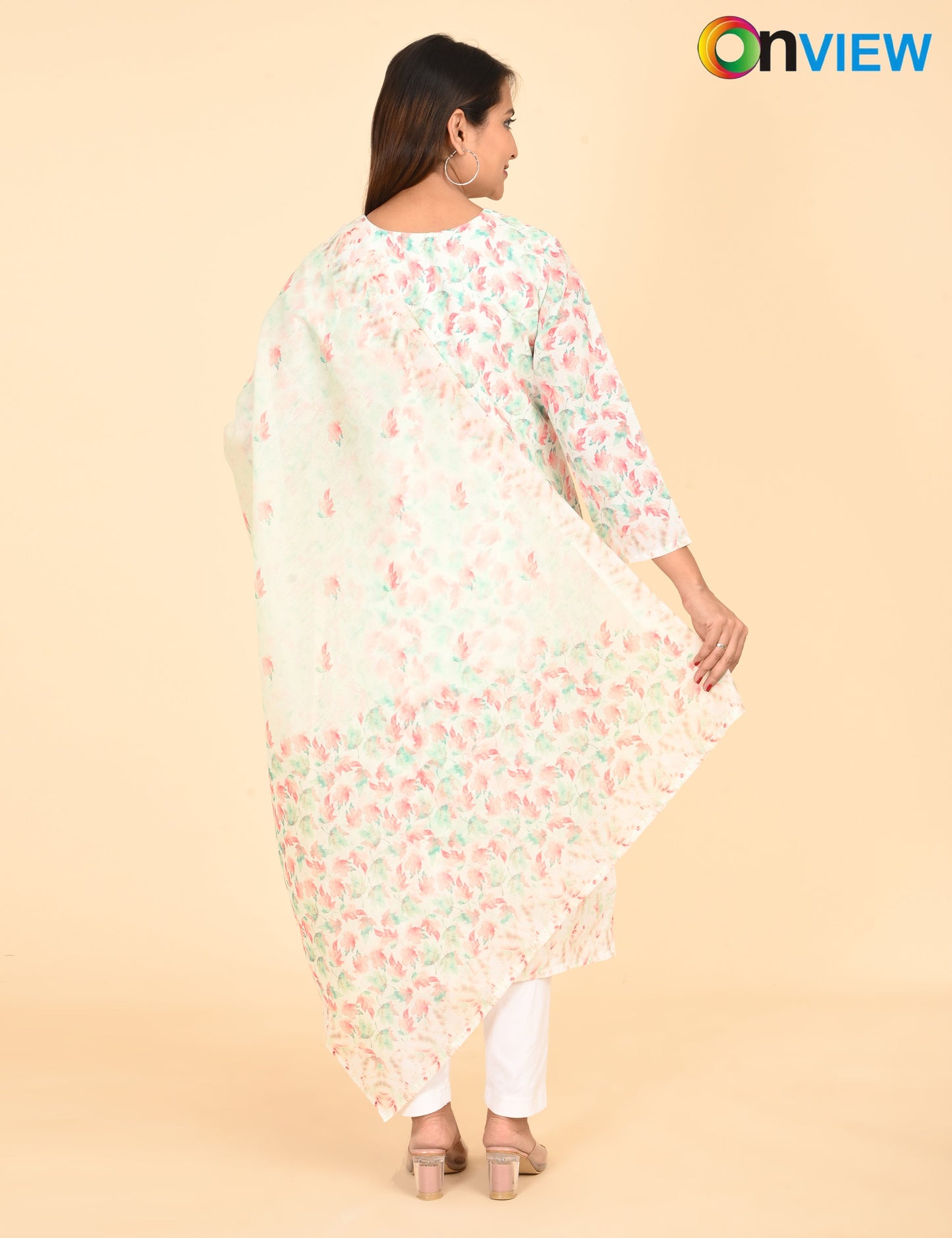 ONVIEW | 1333 | COTTON CHIKANKARI WORK WITH BORDER WITH DUPATTA