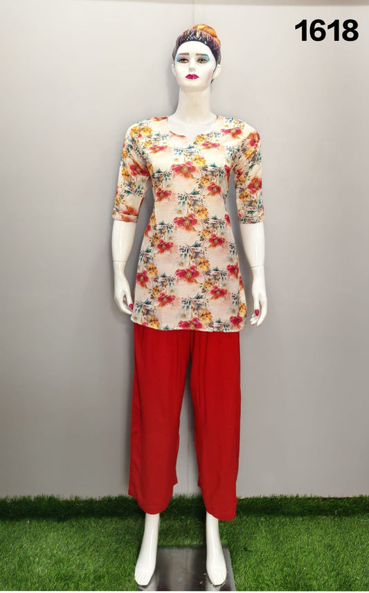 ONVIEW | 1618 | TRENDY RAYON DIGITAL PRINTED SHORT TOP