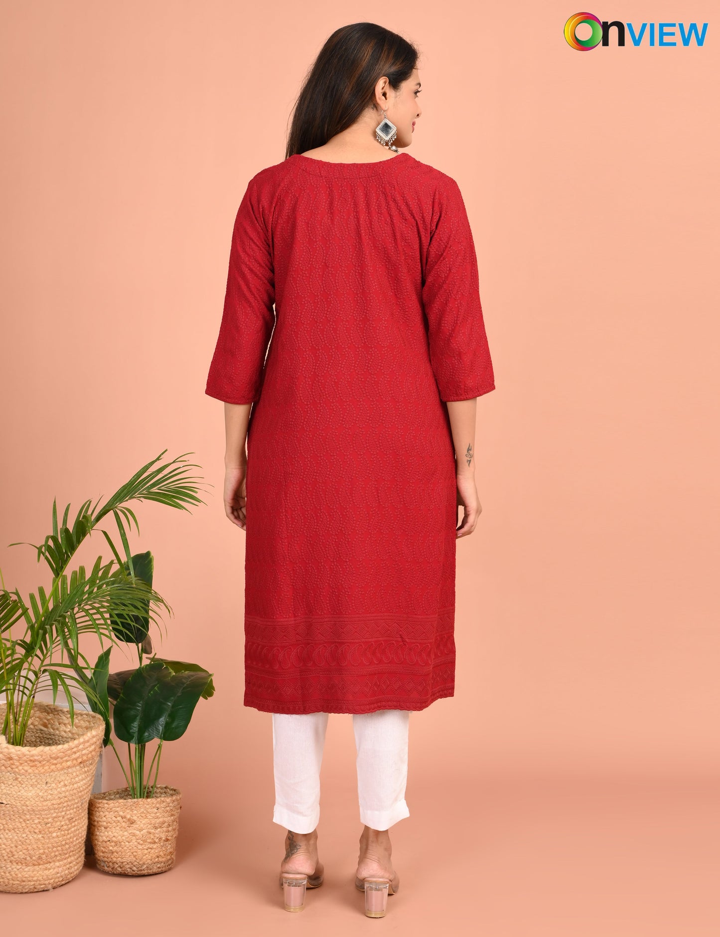 ONEVIEW | 180 | CHIKANKARI DESIGN NECK
