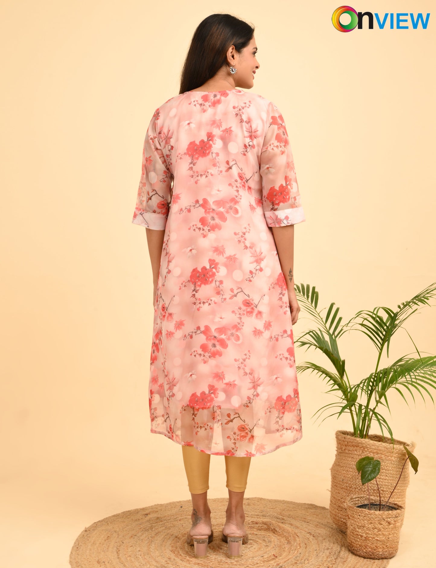 ONVIEW | 289 | A LINE ORGANZA EMBROIDARY UMBRELLA WITH LINING