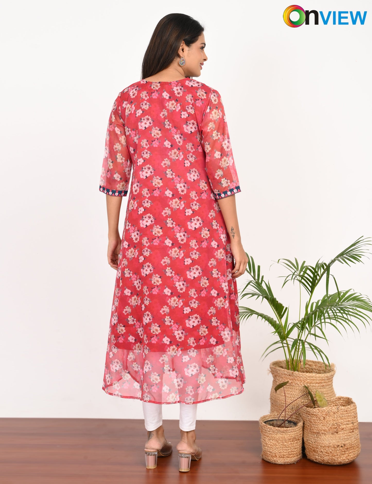 ONVIEW | 290 | A LINE ORGANZA EMBROIDARY UMBRELLA WITH LINING