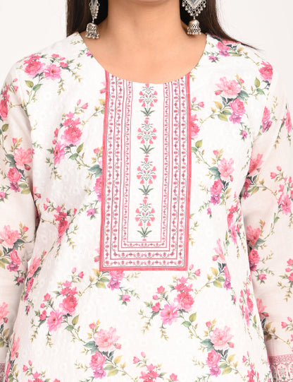 ONVIEW | 1128 | COTTON CHIKANKARI WORK WITH DIGITAL PRINT