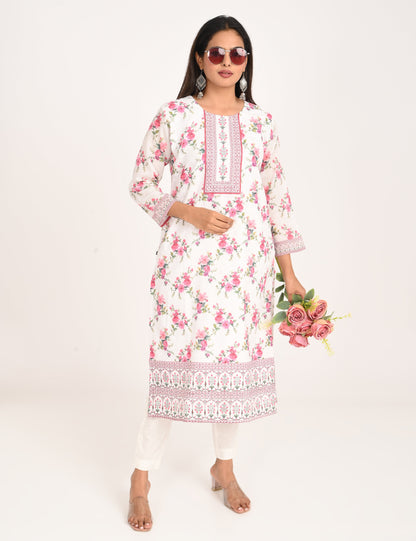 ONVIEW | 1128 | COTTON CHIKANKARI WORK WITH DIGITAL PRINT