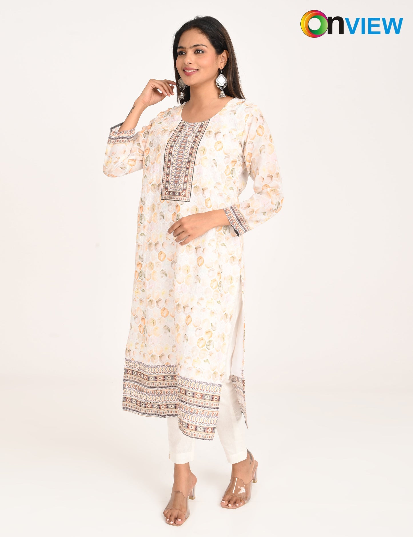 ONVIEW | 1129 |  COTTON CHIKANKARI WORK WITH DIGITAL PRINT