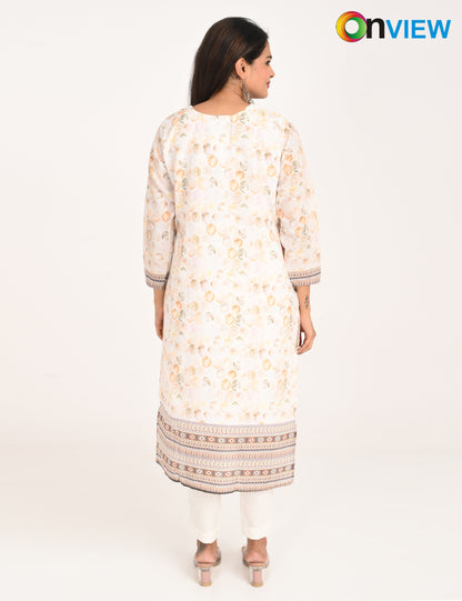 ONVIEW | 1129 |  COTTON CHIKANKARI WORK WITH DIGITAL PRINT