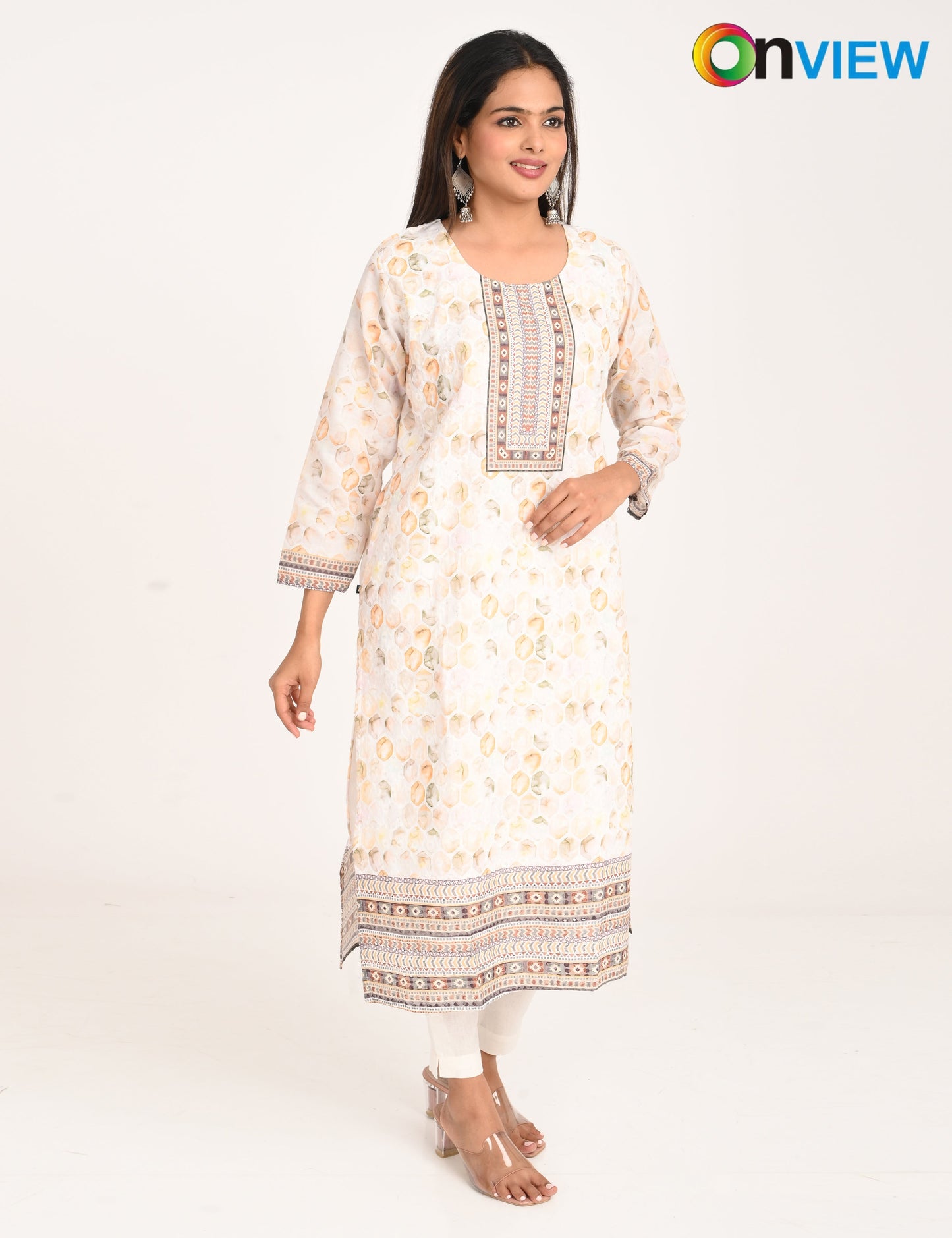 ONVIEW | 1129 |  COTTON CHIKANKARI WORK WITH DIGITAL PRINT