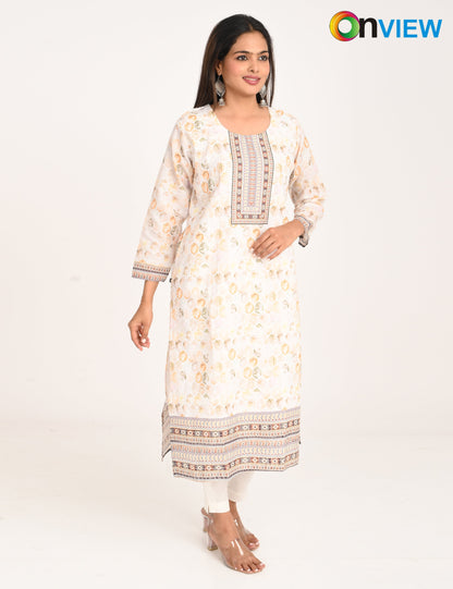 ONVIEW | 1129 |  COTTON CHIKANKARI WORK WITH DIGITAL PRINT