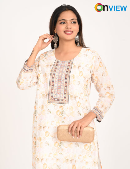 ONVIEW | 1129 |  COTTON CHIKANKARI WORK WITH DIGITAL PRINT