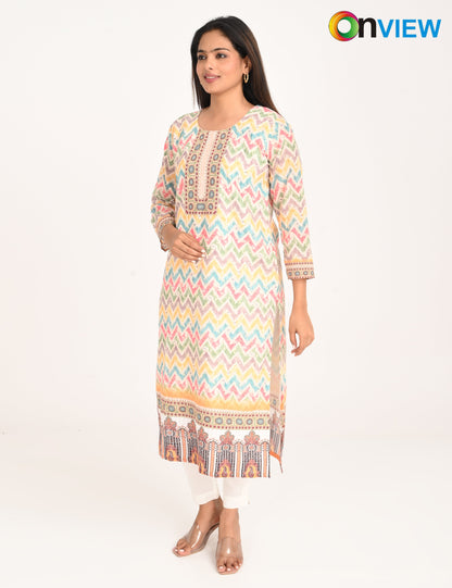 ONVIEW | 1130 |  COTTON CHIKANKARI WORK WITH DIGITAL PRINT