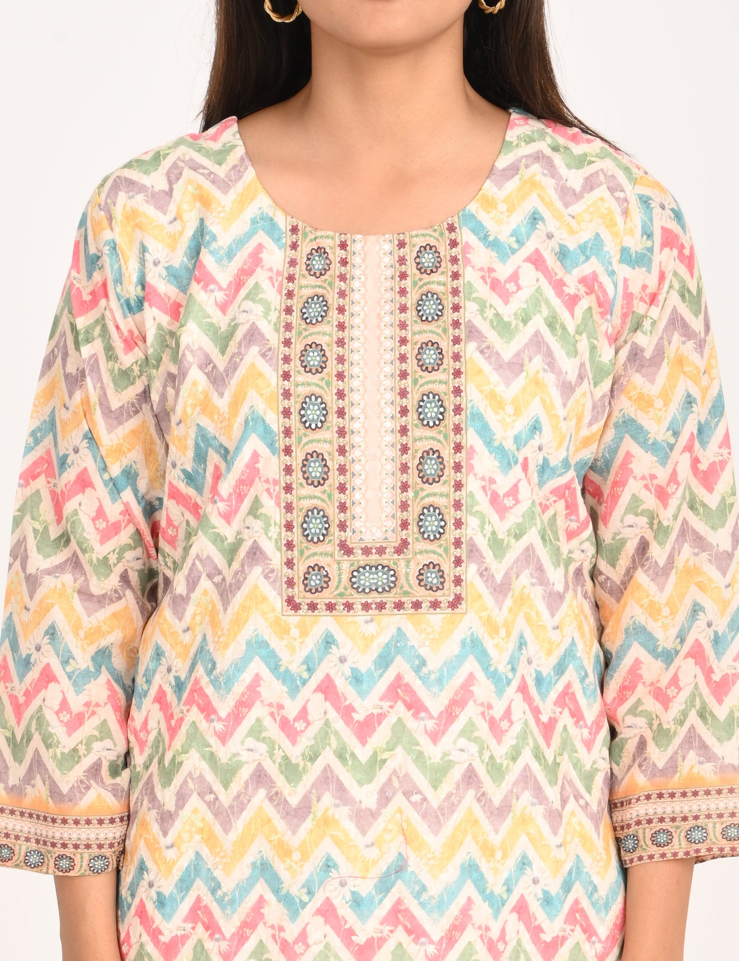 ONVIEW | 1130 |  COTTON CHIKANKARI WORK WITH DIGITAL PRINT