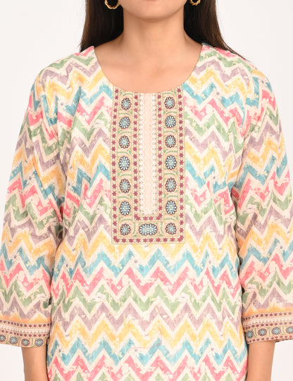 ONVIEW | 1130 |  COTTON CHIKANKARI WORK WITH DIGITAL PRINT