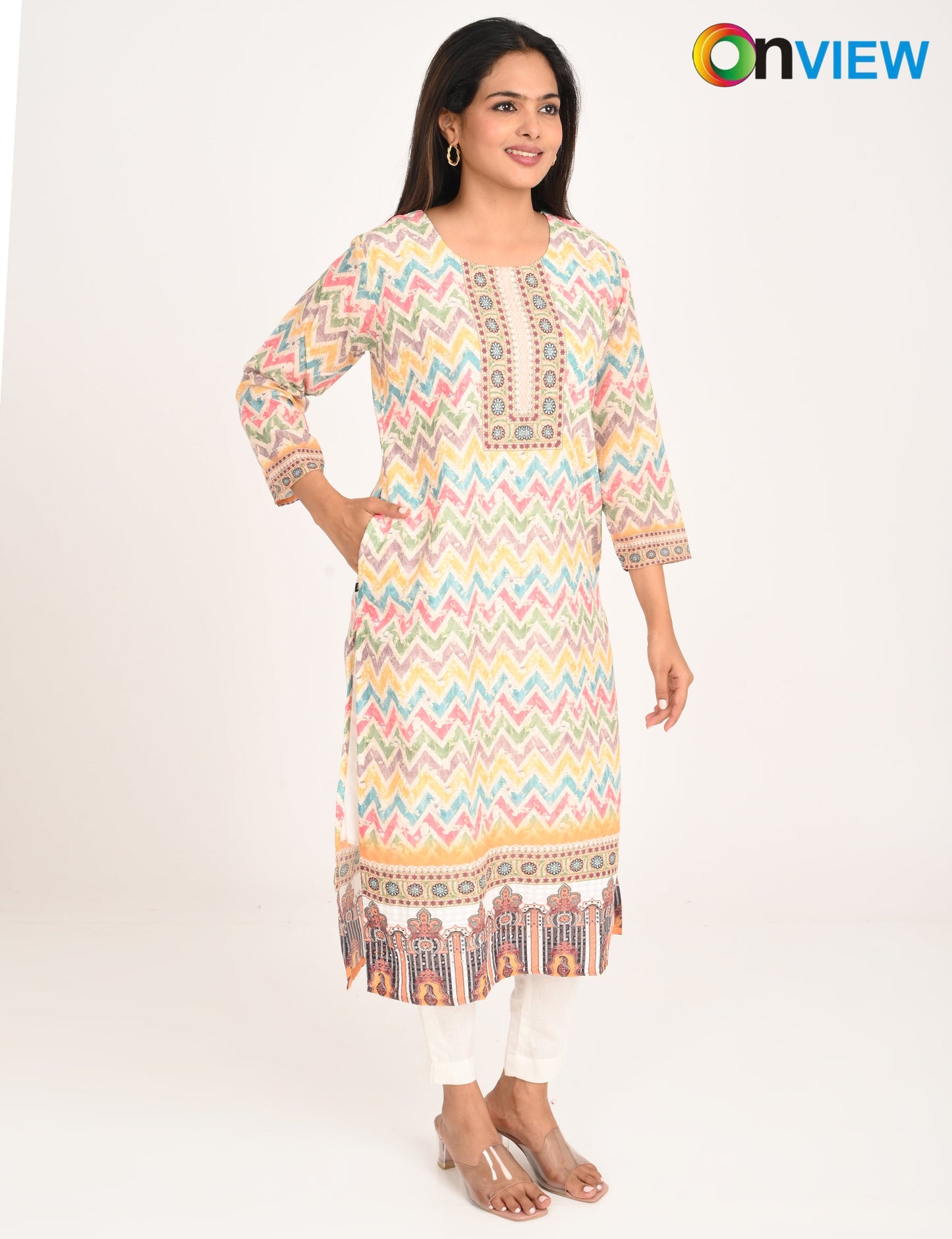 ONVIEW | 1130 |  COTTON CHIKANKARI WORK WITH DIGITAL PRINT