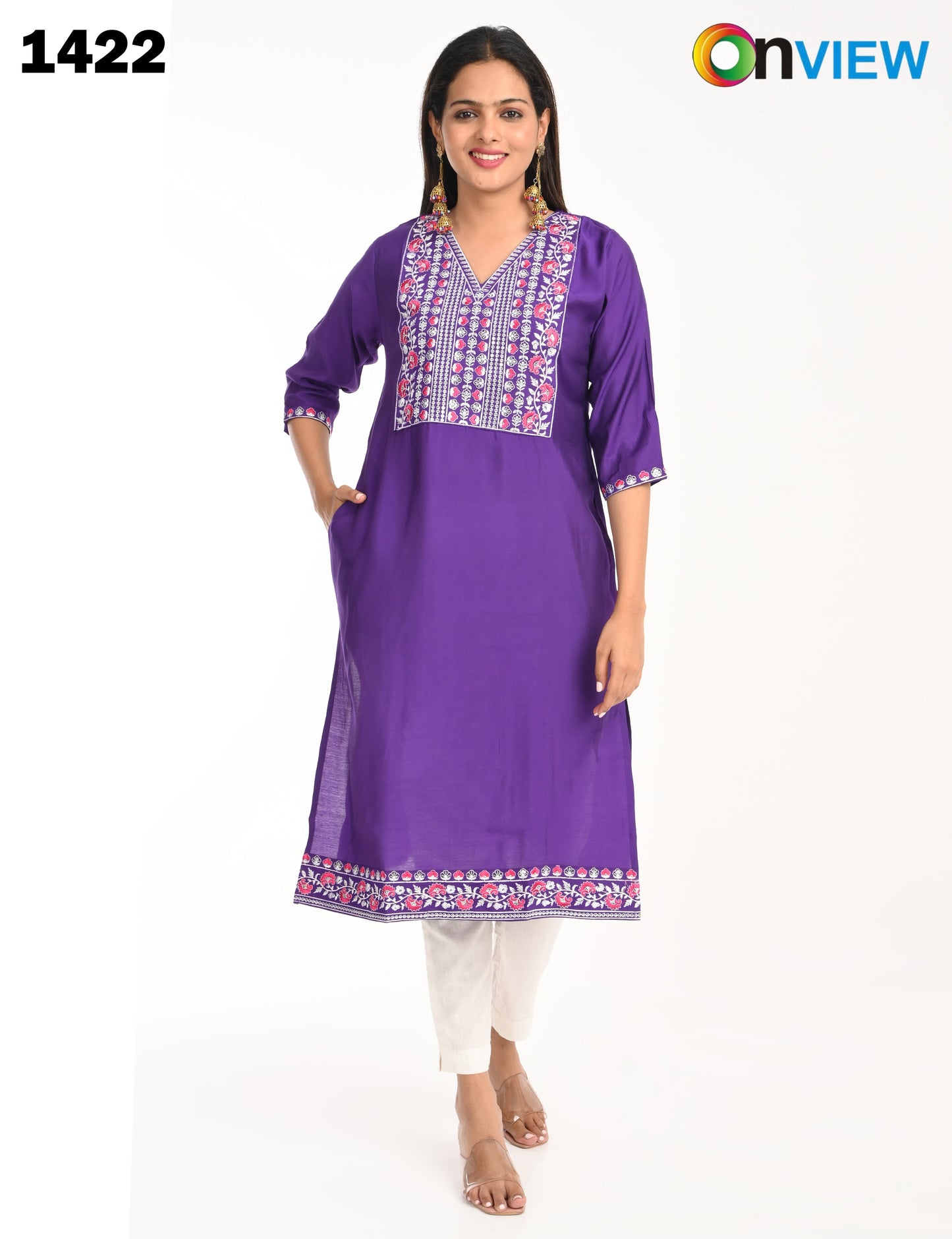 ONVIEW| 1422 | ROMAN SILK EMBROIDERY WITH BORDER