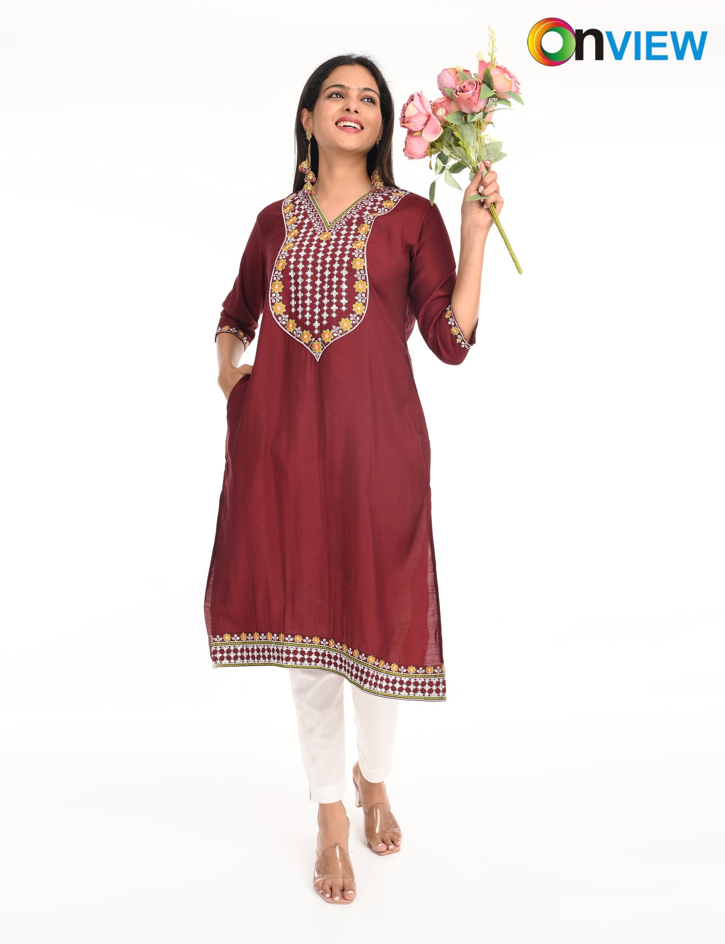 ONVIEW | 1424 | ROMAN SILK EMBROIDERY WITH BORDER