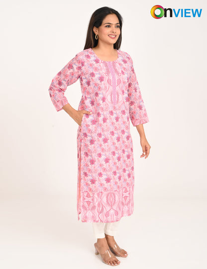 ONVIEW | 510 | COTTON CHIKANKARI WORK WITH DIGITAL PRINT