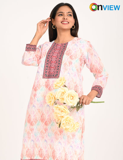 ONVIEW | 511 | COTTON CHIKANKARI WORK WITH DIGITAL PRINT