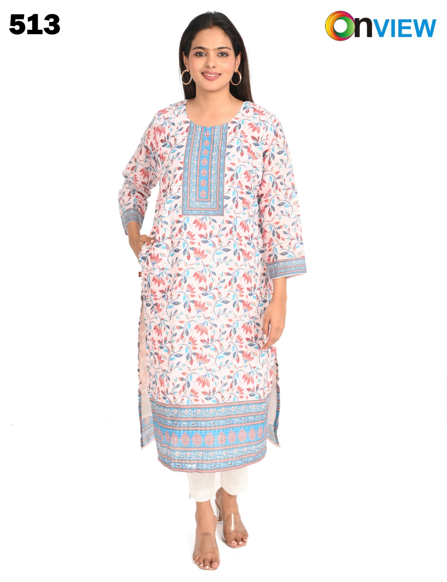 ONVIEW | 513 | COTTON CHIKANKARI WORK WITH DIGITAL PRINT