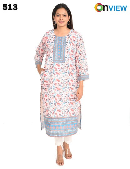 ONVIEW | 513 | COTTON CHIKANKARI WORK WITH DIGITAL PRINT