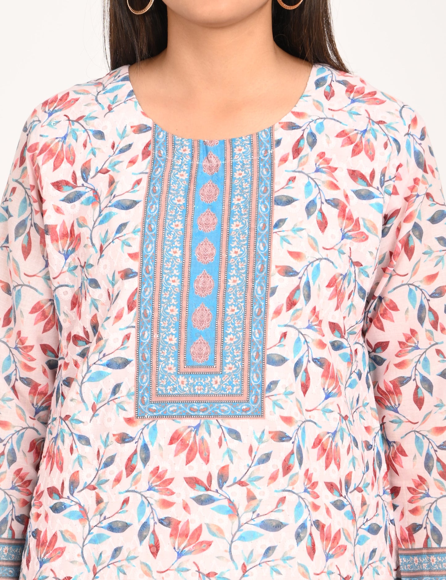 ONVIEW | 513 | COTTON CHIKANKARI WORK WITH DIGITAL PRINT