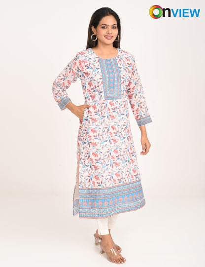 ONVIEW | 513 | COTTON CHIKANKARI WORK WITH DIGITAL PRINT