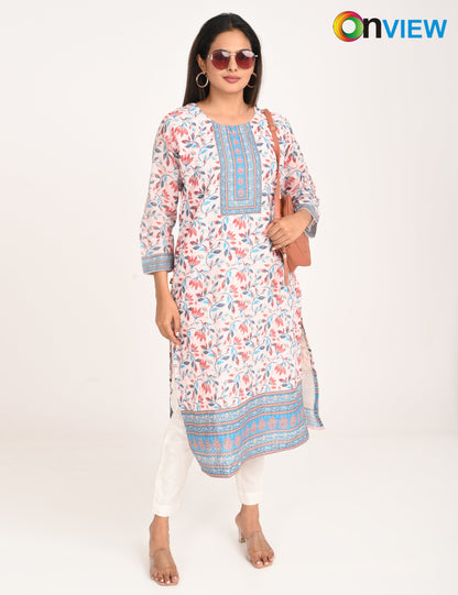 ONVIEW | 513 | COTTON CHIKANKARI WORK WITH DIGITAL PRINT