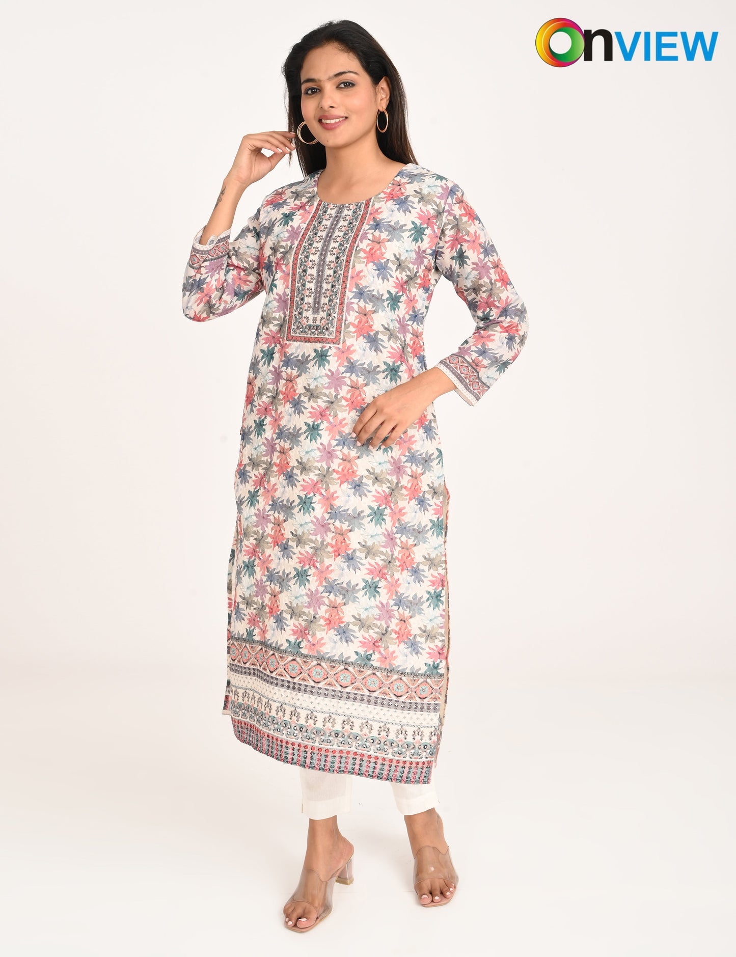 ONVIEW | 516 | COTTON CHIKANKARI WORK WITH DIGITAL PRINT