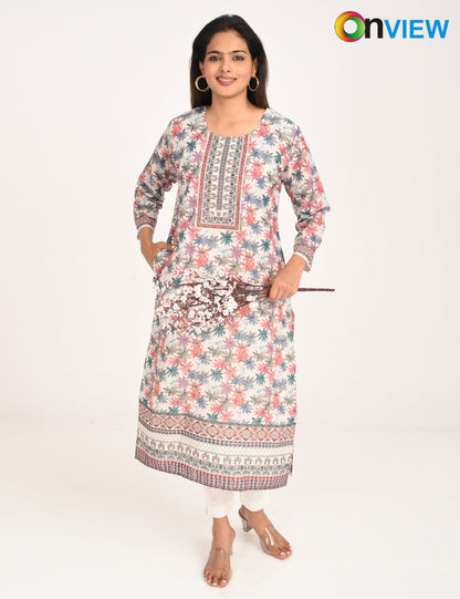 ONVIEW | 516 | COTTON CHIKANKARI WORK WITH DIGITAL PRINT