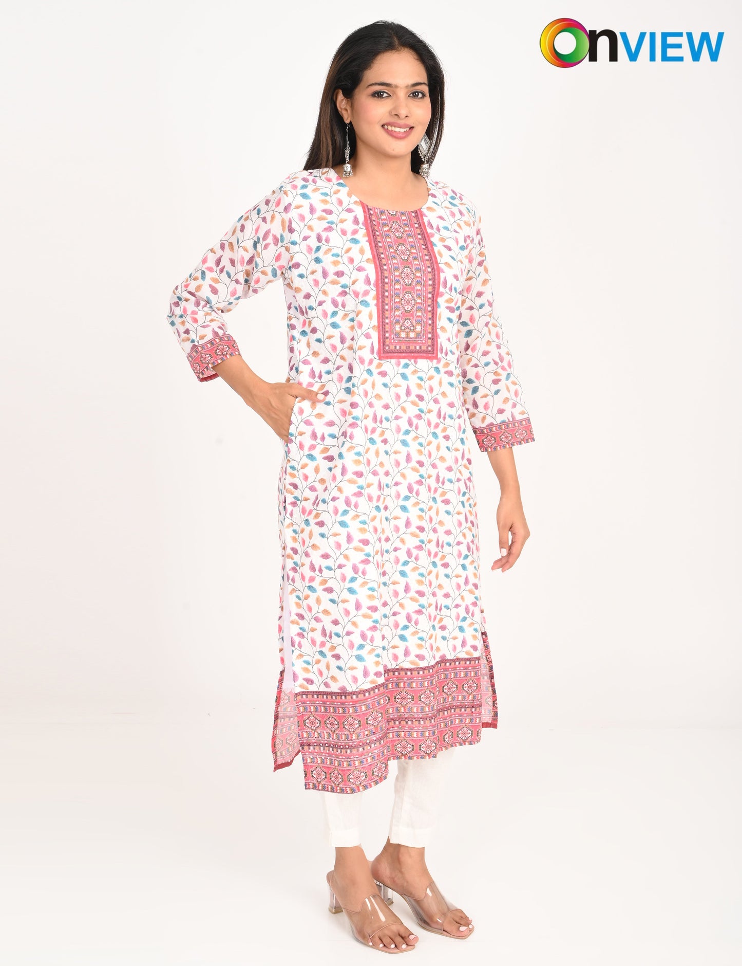 ONVIEW | 525 |  COTTON CHIKANKARI WORK WITH DIGITAL PRINT