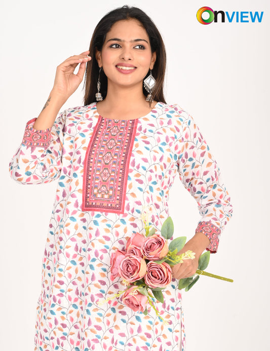 ONVIEW | 525 |  COTTON CHIKANKARI WORK WITH DIGITAL PRINT