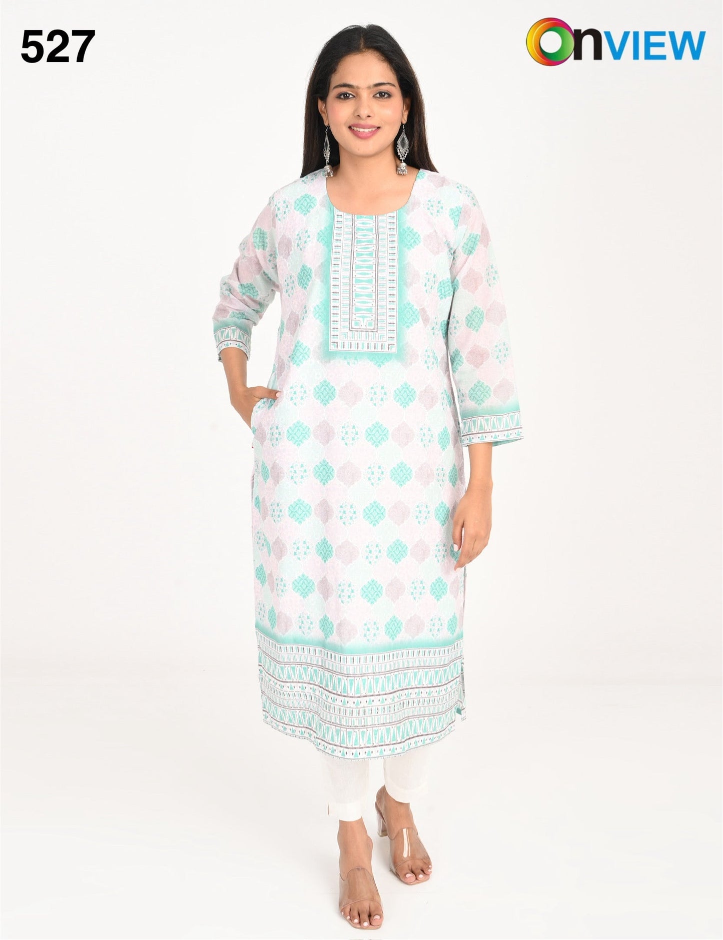 ONVIEW | 527 | COTTON CHIKANKARI WORK WITH DIGITAL PRINT