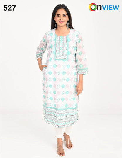 ONVIEW | 527 | COTTON CHIKANKARI WORK WITH DIGITAL PRINT