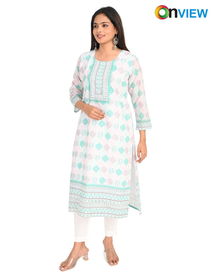 ONVIEW | 527 | COTTON CHIKANKARI WORK WITH DIGITAL PRINT