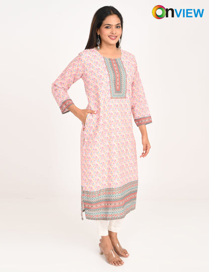 ONVIEW | 528 | COTTON CHIKANKARI WORK WITH DIGITAL PRINT