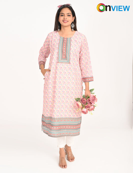 ONVIEW | 528 | COTTON CHIKANKARI WORK WITH DIGITAL PRINT