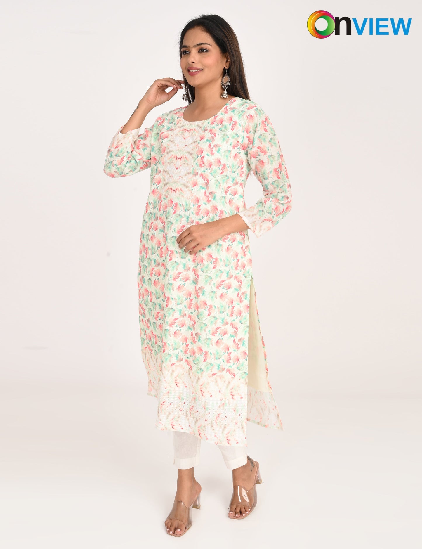 ONVIEW | 529 | COTTON CHIKANKARI WORK WITH DIGITAL PRINT