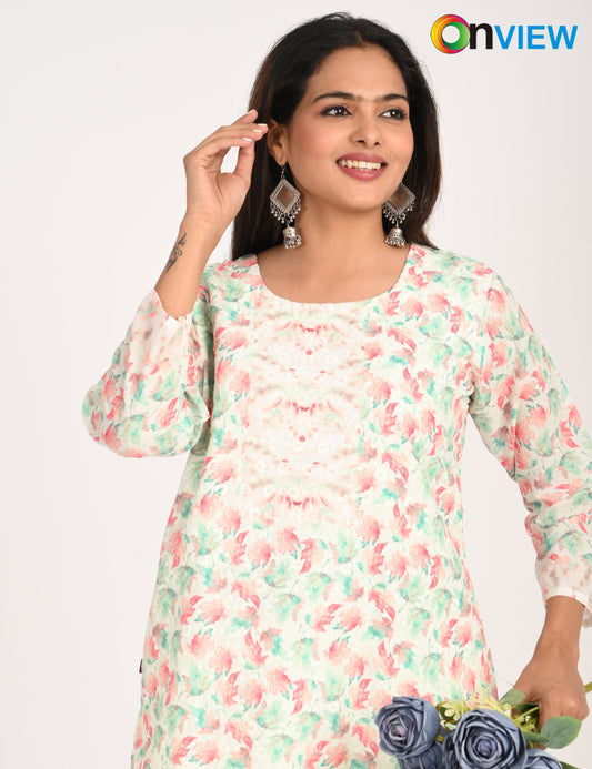 ONVIEW | 529 | COTTON CHIKANKARI WORK WITH DIGITAL PRINT