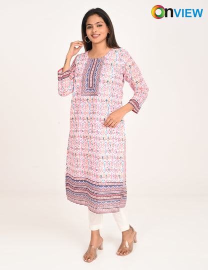 ONVIEW | 530 | COTTON CHIKANKARI WORK WITH DIGITAL PRINT