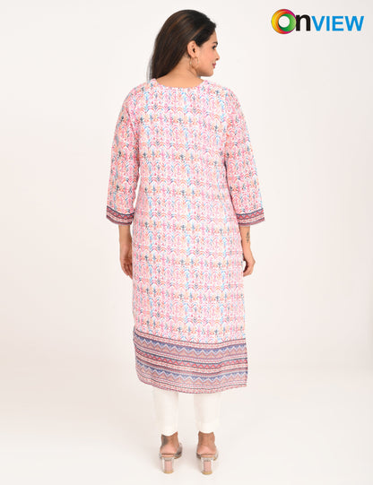 ONVIEW | 530 | COTTON CHIKANKARI WORK WITH DIGITAL PRINT