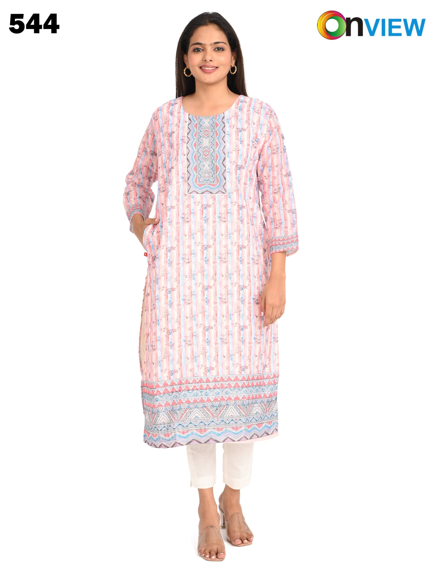 ONVIEW | 544 | COTTON CHIKANKARI WORK WITH DIGITAL PRINT