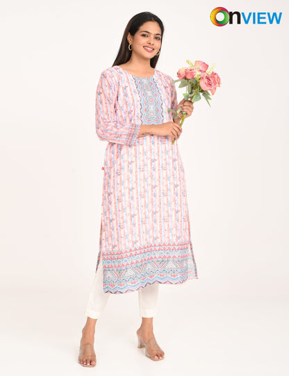 ONVIEW | 544 | COTTON CHIKANKARI WORK WITH DIGITAL PRINT