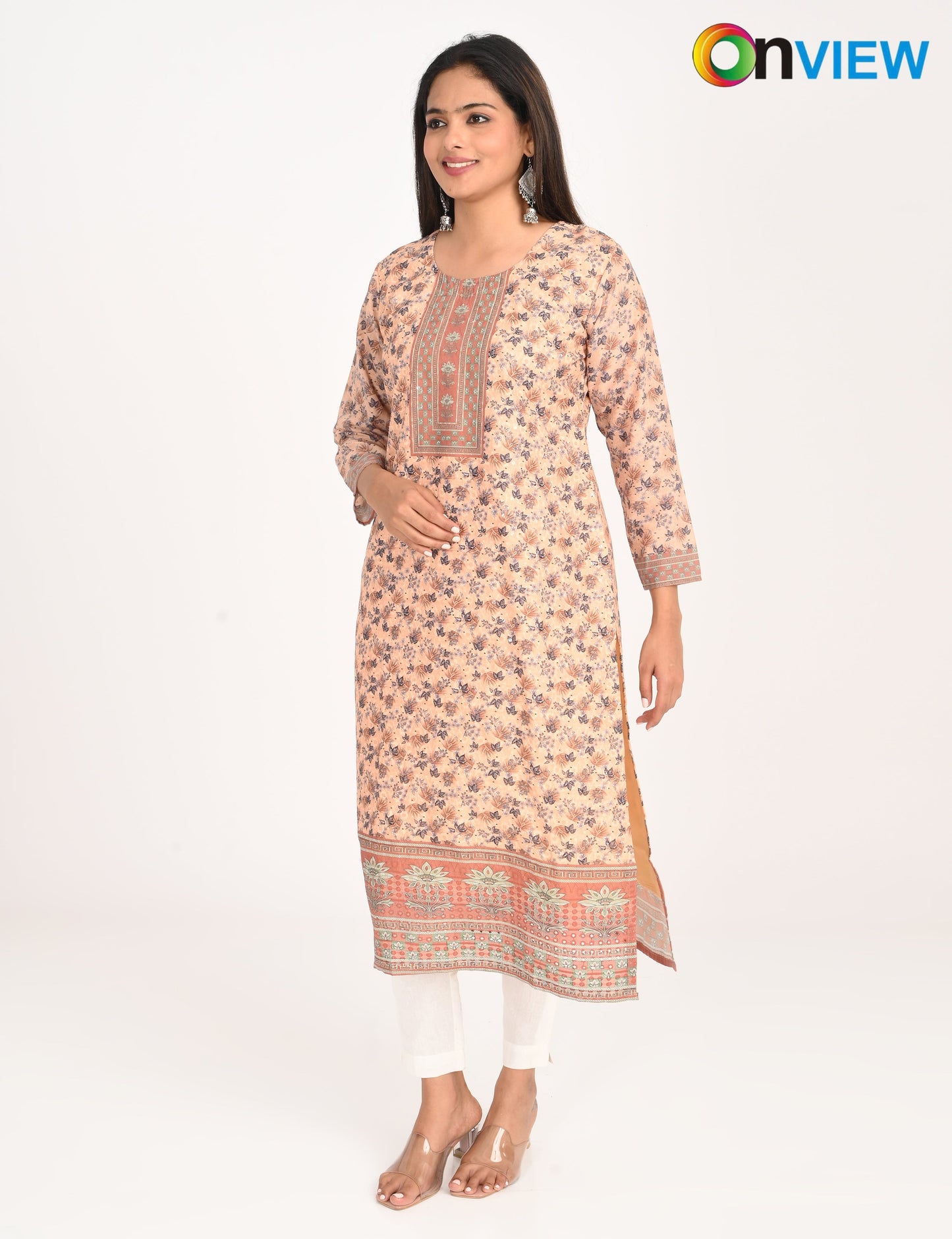 ONVIEW | 546 | COTTON  CHIKANKARI WORK WITH DIGITAL PRINT