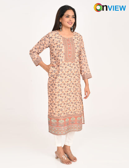 ONVIEW | 546 | COTTON  CHIKANKARI WORK WITH DIGITAL PRINT