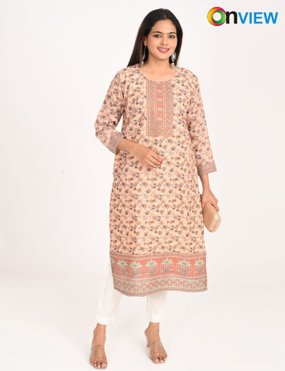 ONVIEW | 546 | COTTON  CHIKANKARI WORK WITH DIGITAL PRINT