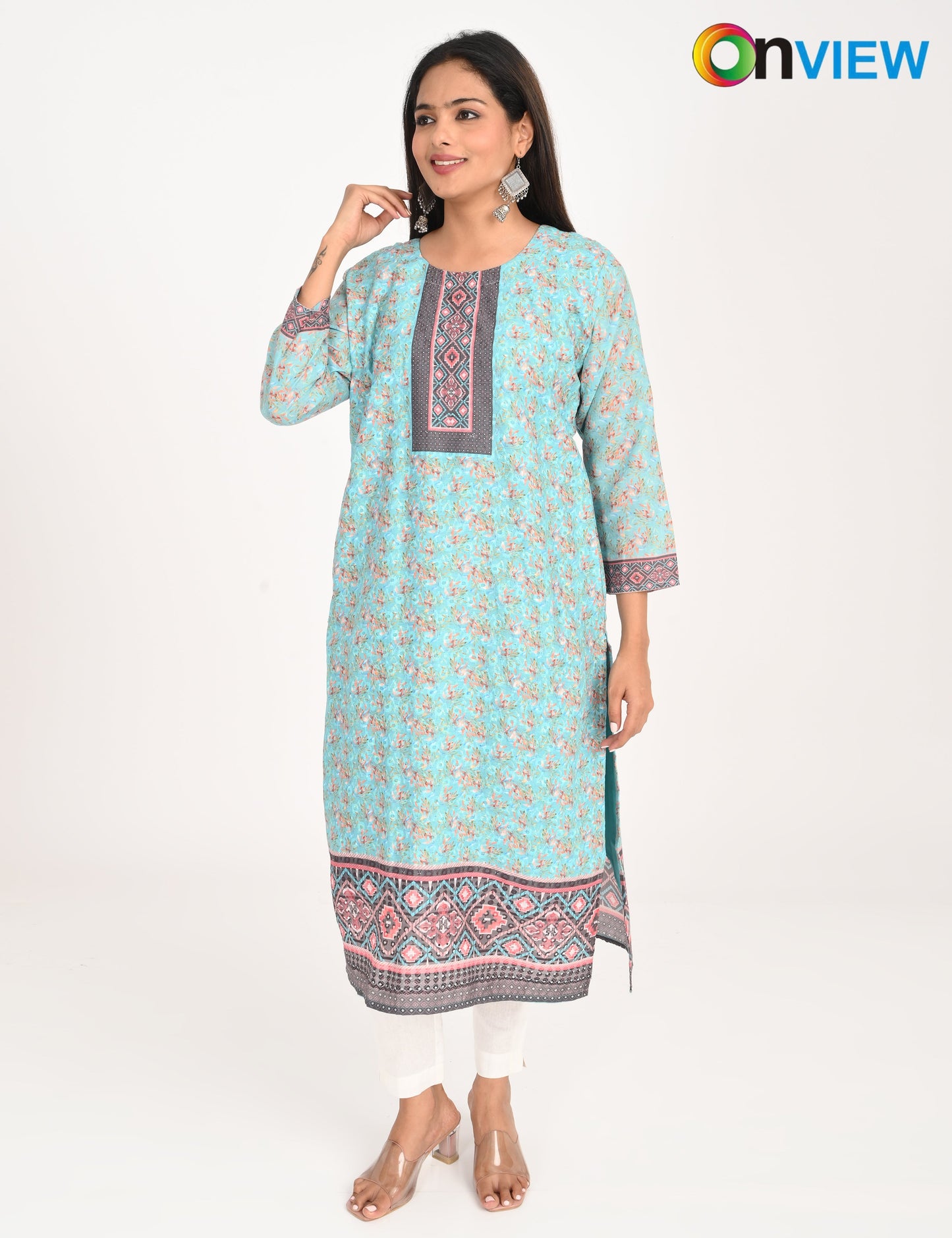 ONVIEW | 547 | COTTON CHIKANKARI WORK WITH DIGITAL PRINT