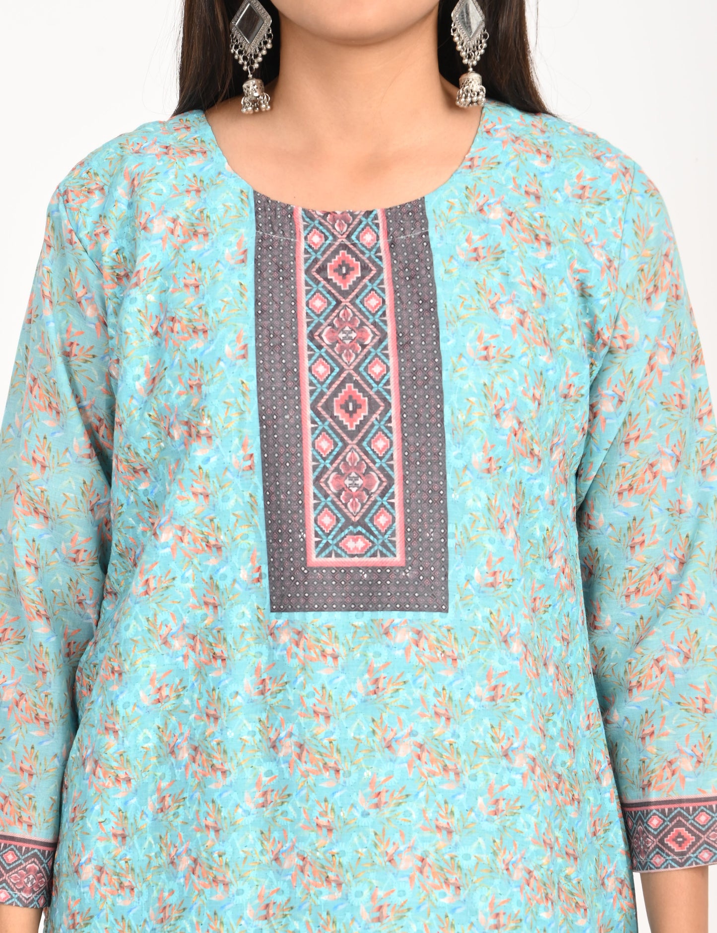 ONVIEW | 547 | COTTON CHIKANKARI WORK WITH DIGITAL PRINT